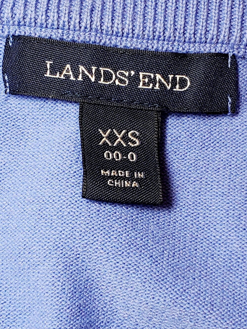 Lands' End Periwinkle Supima Cotton Cardigan XXS 00-0 - Picture 3 of 8